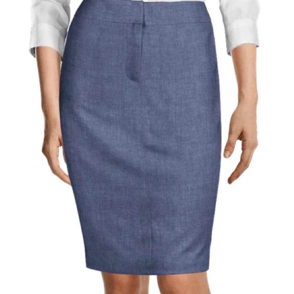 TOPSHOP Womens Chambray Pencil Skirt-Size 8- Denim Blue- RARE FIND!